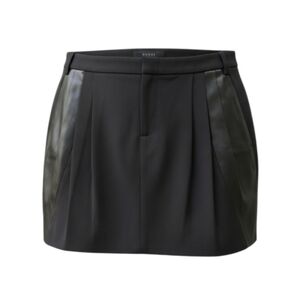 Gucci Mini Skirt Womens Medium Black Pleated Silk Panels Pockets Cotton Blend